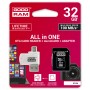 Карта пам`ятi MicroSDHC 32GB UHS-I Class 10 Goodram + SD-adapter + OTG Card reader (M1A4-0320R12)