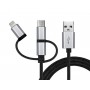 Кабель REAL-EL Premium 3in1 USB - Lightning + micro USB + USB Type-C (M/M), 1 м, чорний (EL123500035)