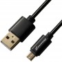 Кабель Grand-X USB - micro USB (M/M), 2.1A, металеве обплетення, 1 м, Black (MM-01B) гіфтбокс з вікном