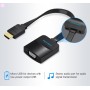 Адаптер Vention Flat HDMI - VGA (M/F), зі звуком і живленням, 0.15 м, чорний (ACKBB)