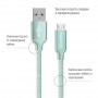 Кабель ColorWay USB - micro USB (M/M), 2.4 А, 2 м, Mint (CW-CBUM009-MT)