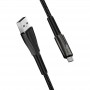 Кабель ColorWay USB - micro USB (M/M), Zinc Alloy + Led, 2.4 А, 1 м, Black (CW-CBUM035-BK)