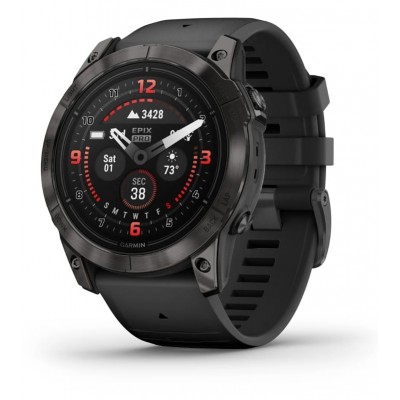 Купить ᐈ Кривой Рог ᐈ Низкая цена ᐈ Смарт-часы Garmin Epix Pro Gen 2 51mm Sapphire Carbon Gray DLC Titanium with Black Silicone 