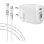 Мережевий зарядний пристрій Intaleo TCGQPD120T (1USBx3A) White (1283126509988) + кабель USB Type С