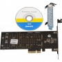 Плата розширення Frime (ECF-PCIEtoSSD012.LP) PCI-E-2хM.2+2хSATA, 88SE9215