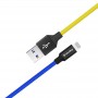 Кабель ColorWay USB - Lightning (M/M), 2.4 А, 1 м, Blue/Yellow (CW-CBUL052-BLY)