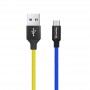 Кабель ColorWay USB - micro USB (M/M), 2.4 А, 1 м, Blue/Yellow (CW-CBUM052-BLY)