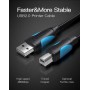 Кабель для принтера Vention USB - USB Type-B (M/M), 1 м, Black (VAS-A16-B100)