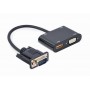 Адаптер Cablexpert VGA - HDMI+VGA (M/F), 0.15 м, Black (A-VGA-HDMI-02)