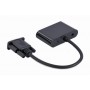 Адаптер Cablexpert VGA - HDMI+VGA (M/F), 0.15 м, Black (A-VGA-HDMI-02)