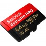 Карта пам`ятi MicroSDXC 64GB UHS-I U3 R200/W90MB/s SanDisk Extreme Pro V30 + SD-адаптер (SDSQXCU-064G-GN6MA)