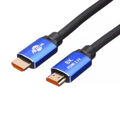 Купить ᐈ Кривой Рог ᐈ Низкая цена ᐈ Кабель Atcom HDMI - HDMI V 2.1 (M/M), 2 м, Black/Blue (88888)