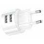 Мережевий зарядний пристрій Usams T20 (2USB, 2.1А) White (CC80TC01)