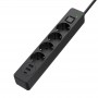 Фільтр живлення ColorWay CW-CHE432PDB 4 розетки, 3USB (2USB-A + 1 TYPE-C) (24W), 2м, Black