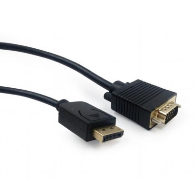 Купить ᐈ Кривой Рог ᐈ Низкая цена ᐈ Кабель Cablexpert DisplayPort - VGA (M/M), 1.8 м, черный (CCP-DPM-VGAM-6) пакет