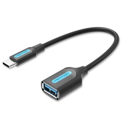 Кабель Vention USB 3.1 Type-C - OTG USB3.0 AF, 0.15 m, Black (CCVBB)