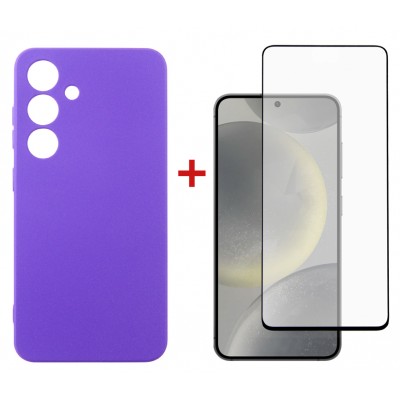 Чeхол-накладка Dengos для Samsung Galaxy S24 SM-S921 Purple (DG-KM-102) + защитное стекло