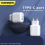 Сетевое зарядное устройство Denmen DC26 (2USB) PD20W+QC3.0 White (DC26-WH)