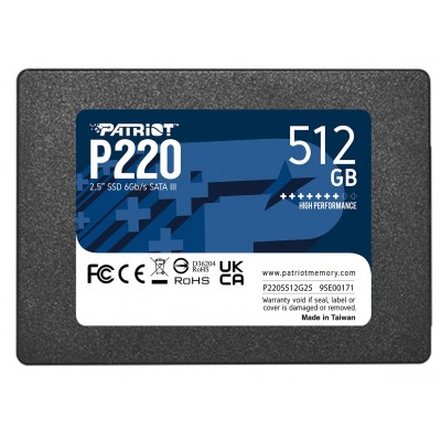 Купить ᐈ Кривой Рог ᐈ Низкая цена ᐈ Накопитель SSD  512GB Patriot P220 2.5" SATAIII TLC (P220S512G25)
