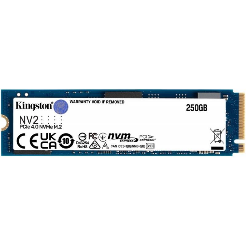 Купить ᐈ Кривой Рог ᐈ Низкая цена ᐈ Накопитель SSD  250GB M.2 NVMe Kingston NV2 M.2 2280 PCIe Gen4.0 x4 (SNV2S/250G)