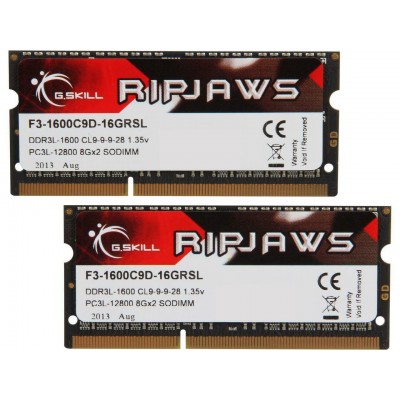 Модуль памяти SO-DIMM 2x8GB/1600 1,35V DDR3L G.Skill Ripjaws (F3-1600C9D-16GRSL)