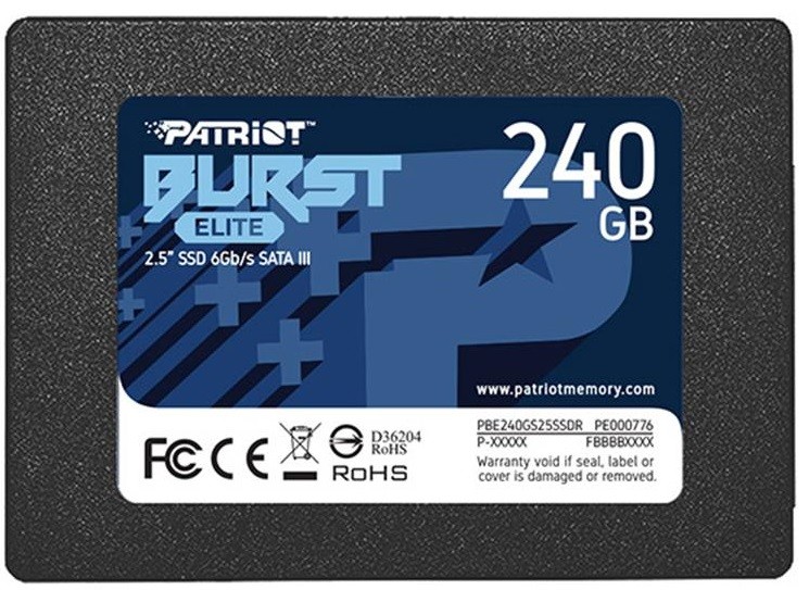 Купить ᐈ Кривой Рог ᐈ Низкая цена ᐈ Накопитель SSD  240GB Patriot Burst Elite 2.5" SATAIII TLC (PBE240GS25SSDR)