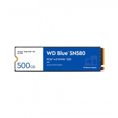 Купить ᐈ Кривой Рог ᐈ Низкая цена ᐈ Накопитель SSD  500GB WD Blue SN580 M.2 2280 PCIe 4.0 x4 3D TLC (WDS500G3B0E)